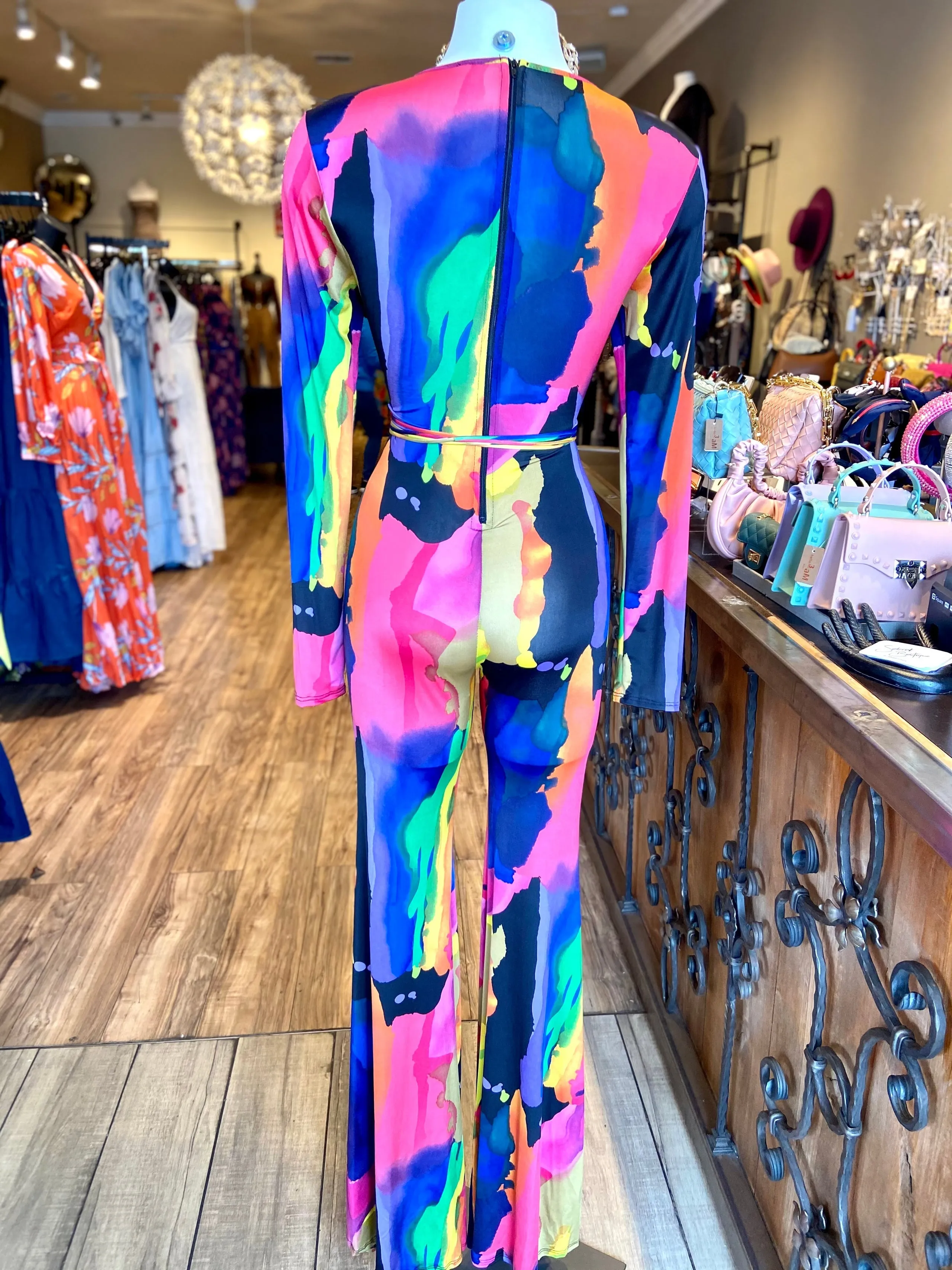 Long Sleeve Shoe Lace Jumpsuit