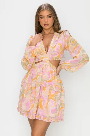 Look at Me Mini Dress - Peach