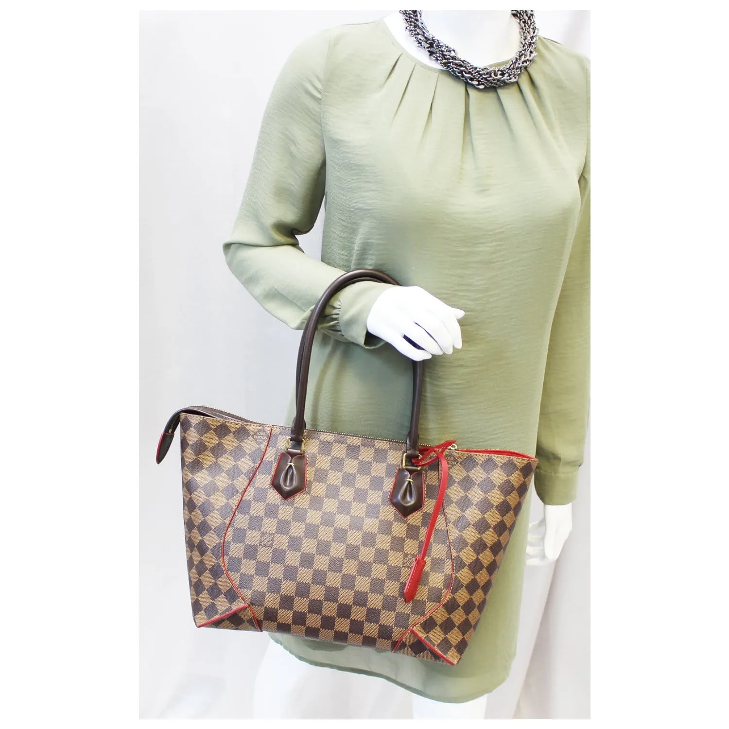 LOUIS VUITTON Caissa MM Damier Ebene Tote Bag