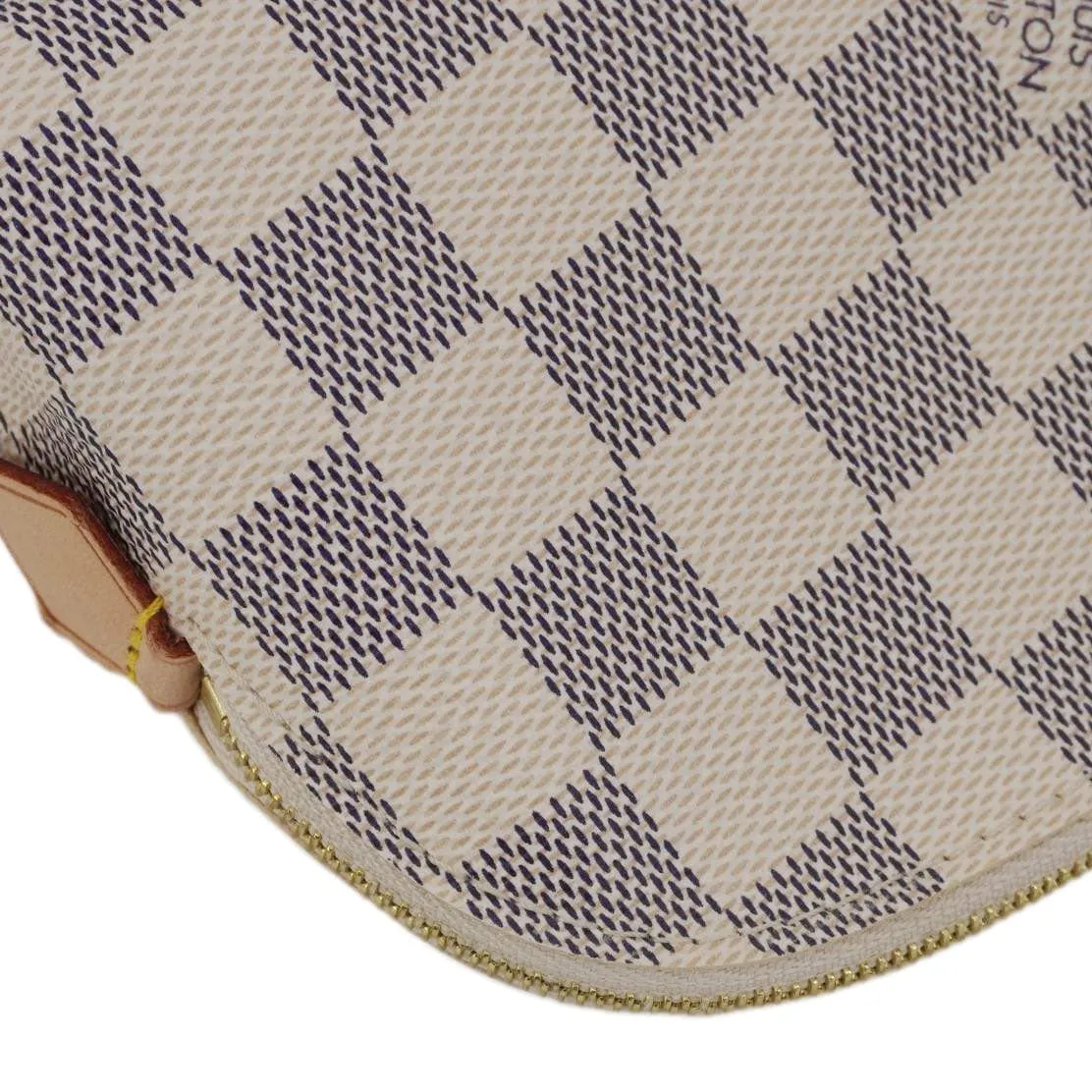 LOUIS VUITTON Damier Azur Cosmetic Pouch White