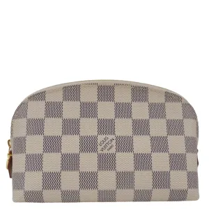 LOUIS VUITTON Damier Azur Cosmetic Pouch White