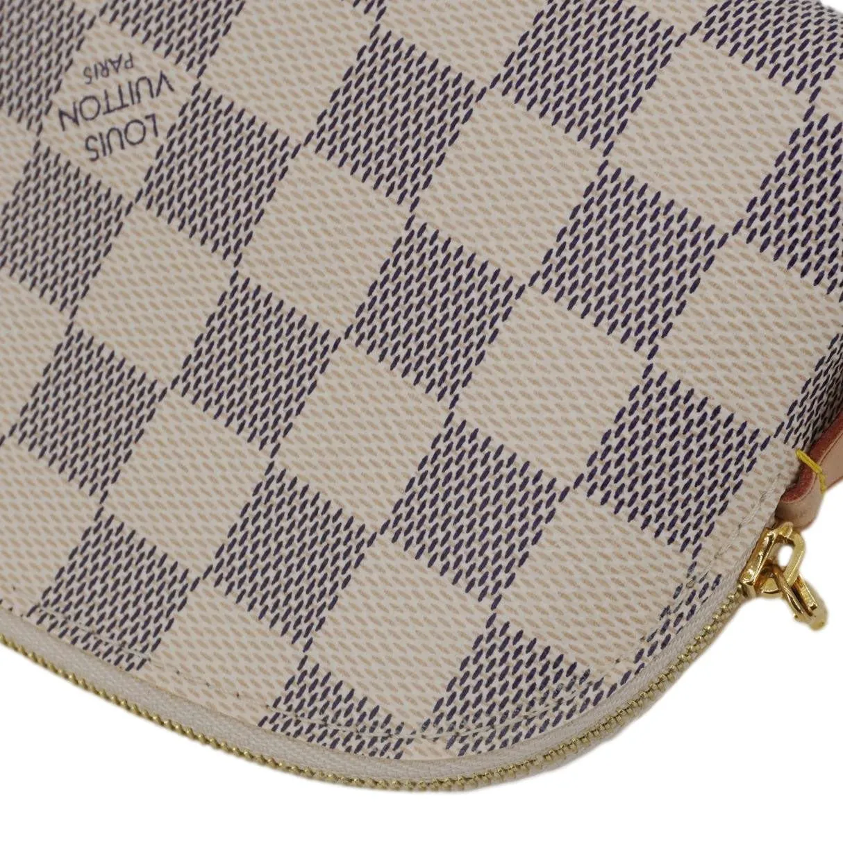 LOUIS VUITTON Damier Azur Cosmetic Pouch White