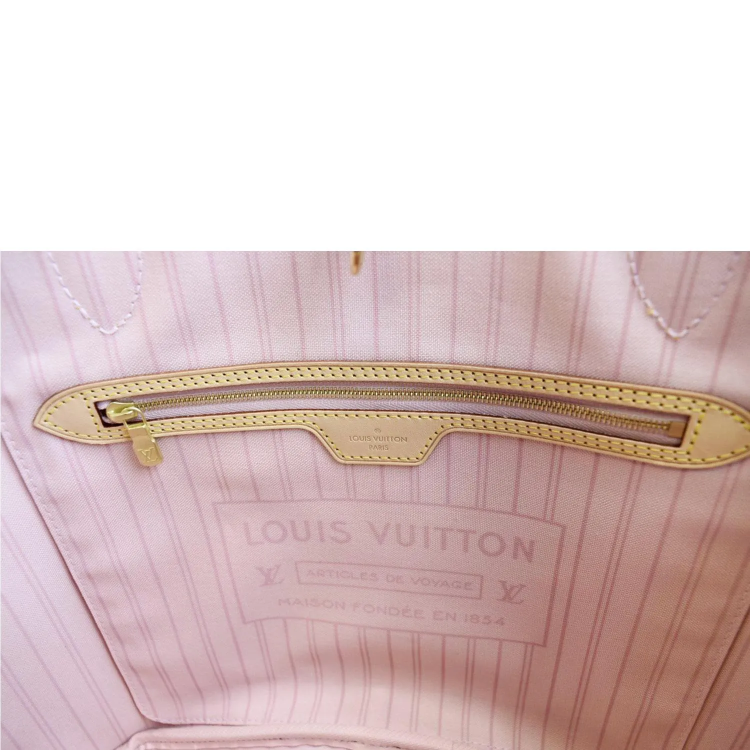 LOUIS VUITTON Neverfull MM Damier Azur Shoulder Bag Rose Ballerine