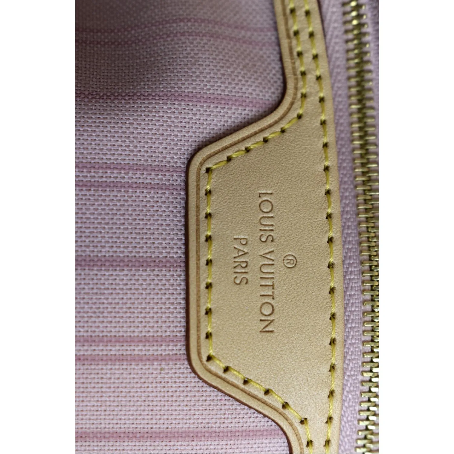 LOUIS VUITTON Neverfull MM Damier Azur Shoulder Bag Rose Ballerine