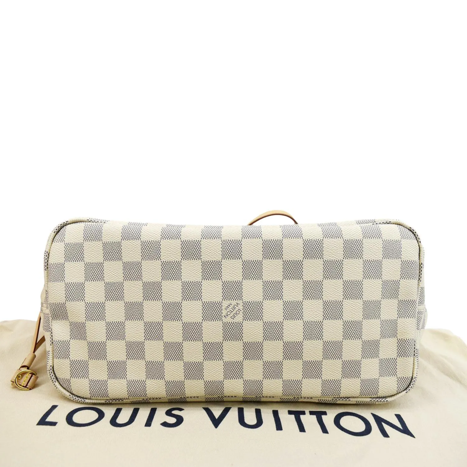 LOUIS VUITTON Neverfull MM Damier Azur Shoulder Bag Rose Ballerine