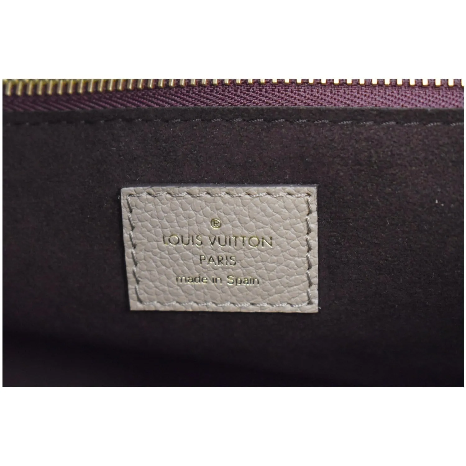 LOUIS VUITTON Neverfull MM Monogram Empreinte Tote Bag Beige