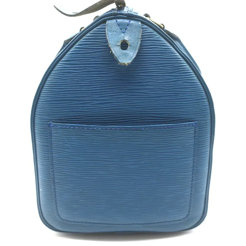 Louis Vuitton Speedy 30 Bag Toledo Blue Epi Leather