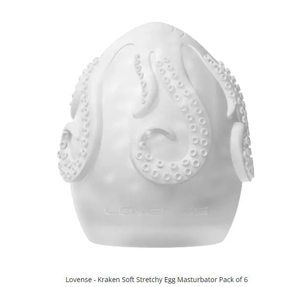 LOVENSE - KRAKEN SOFT STRETCHY EGG MASTURBATOR PACK OF 6 Vibrtor egg