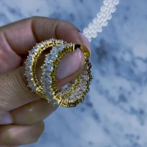 Lujosa - Baguette Hoop Earrings