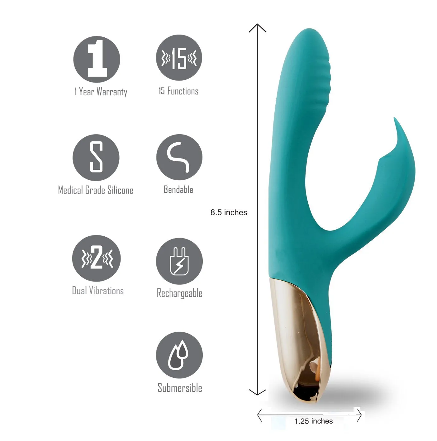 Maia Skyler Bendable Rabbit Vibrator - Green