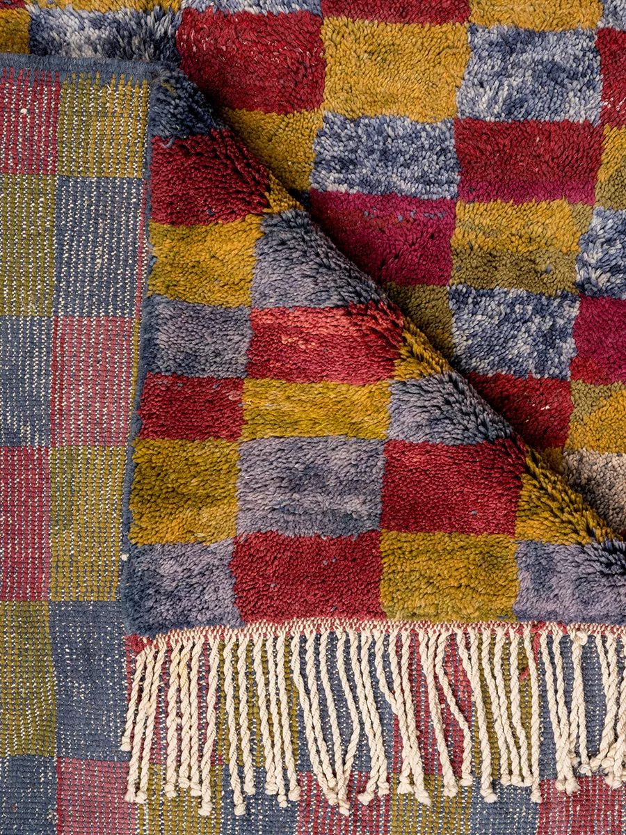 Malika's Earthy Checkered Maze Hand-Knot