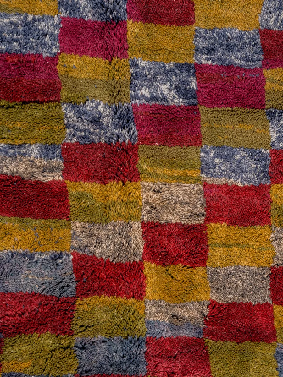 Malika's Earthy Checkered Maze Hand-Knot