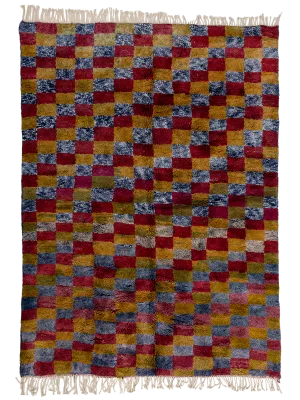 Malika's Earthy Checkered Maze Hand-Knot