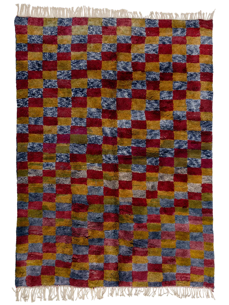 Malika's Earthy Checkered Maze Hand-Knot
