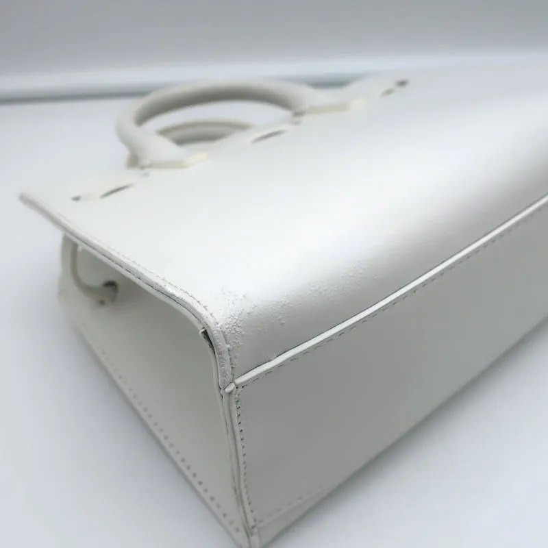 Mansur Gavriel Mini Mini Sun Tote White Leather Crossbody Bag