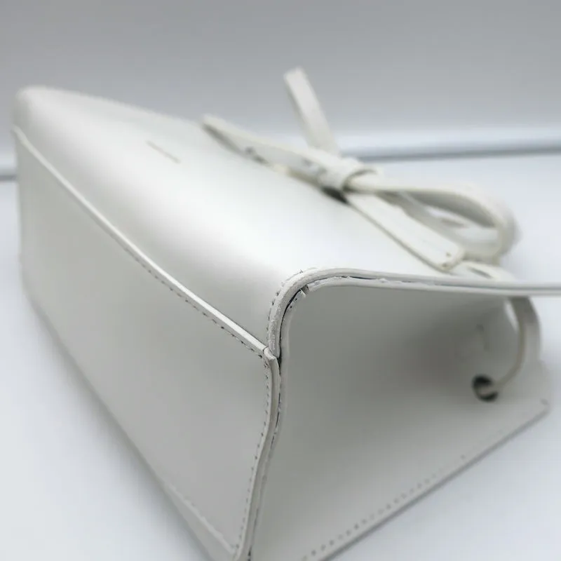 Mansur Gavriel Mini Mini Sun Tote White Leather Crossbody Bag