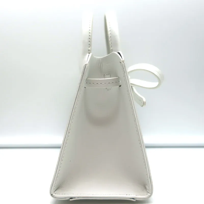 Mansur Gavriel Mini Mini Sun Tote White Leather Crossbody Bag