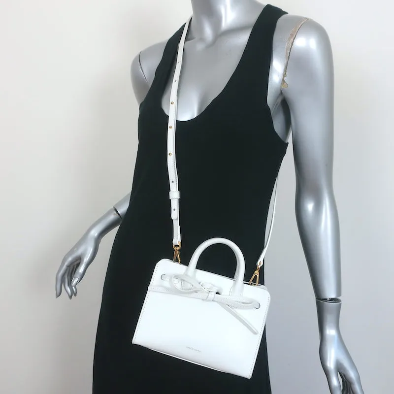 Mansur Gavriel Mini Mini Sun Tote White Leather Crossbody Bag
