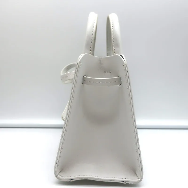 Mansur Gavriel Mini Mini Sun Tote White Leather Crossbody Bag