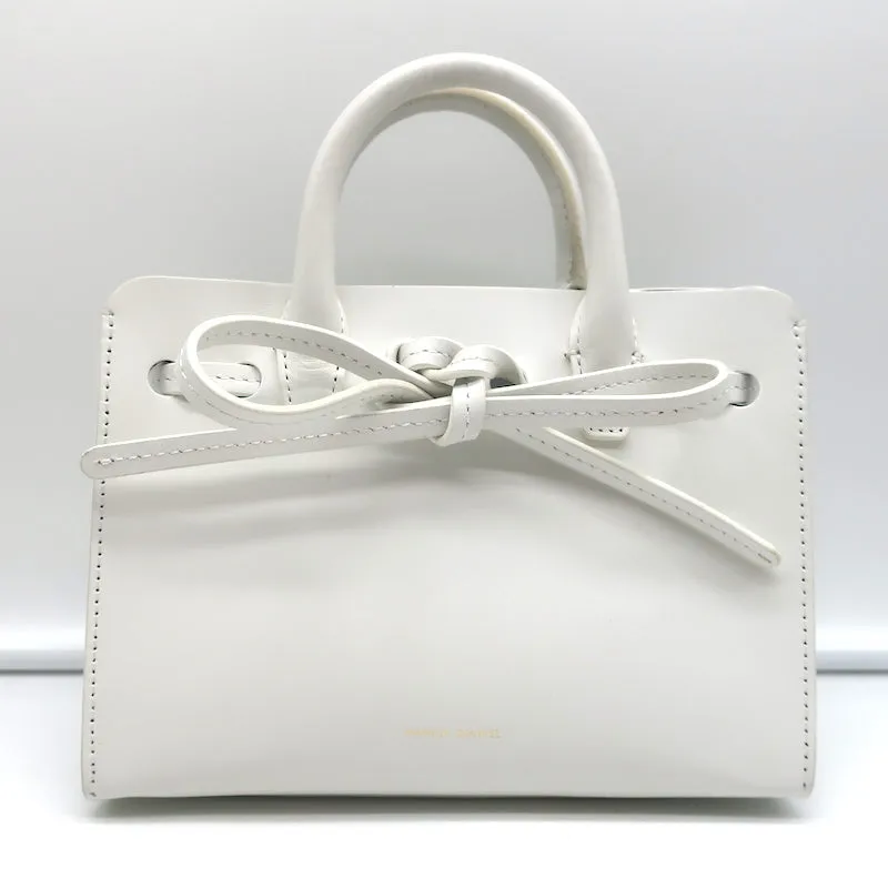 Mansur Gavriel Mini Mini Sun Tote White Leather Crossbody Bag