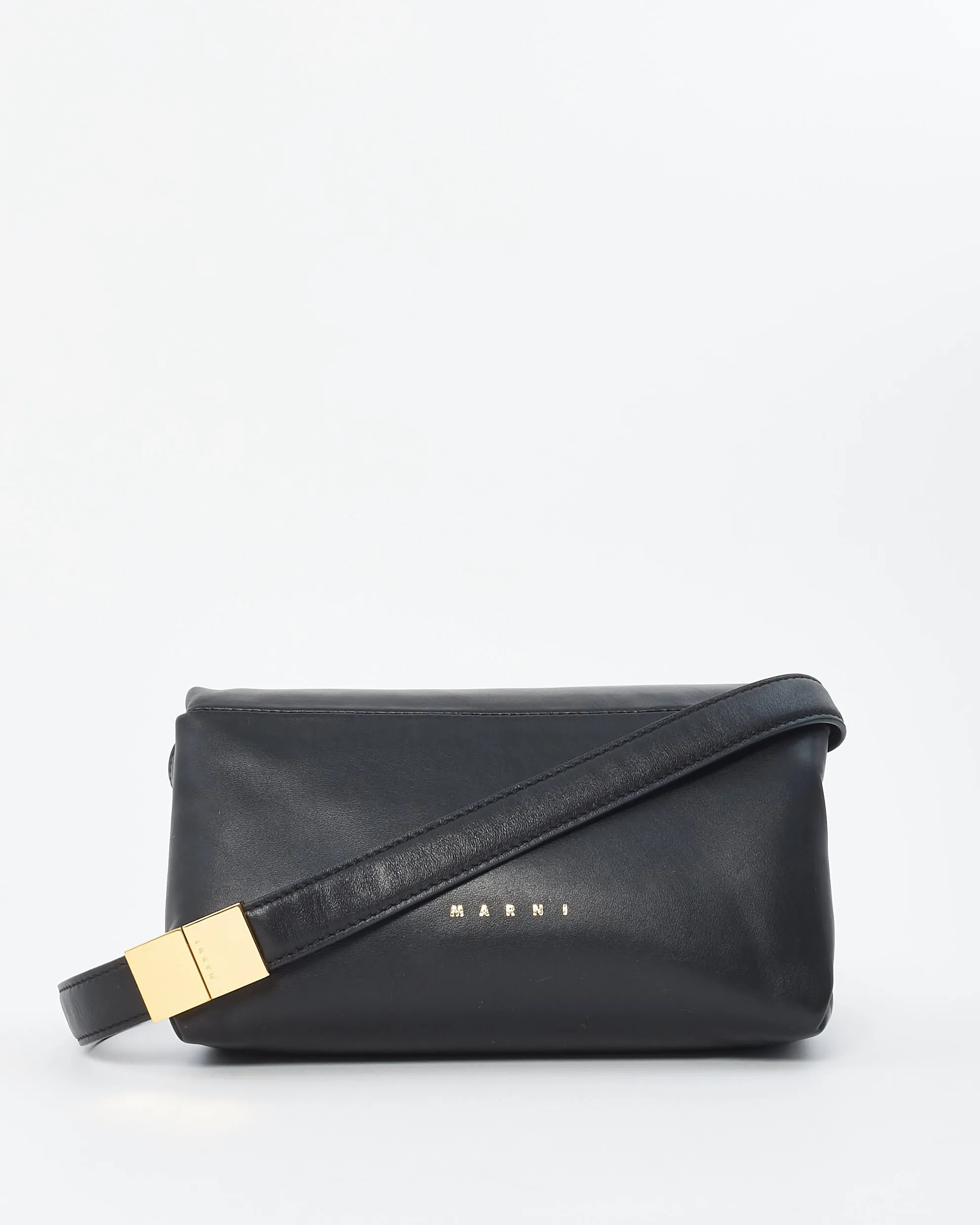 Marni Black Puffer Leather Small Prisma Shoulder Bag