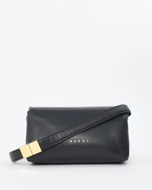 Marni Black Puffer Leather Small Prisma Shoulder Bag