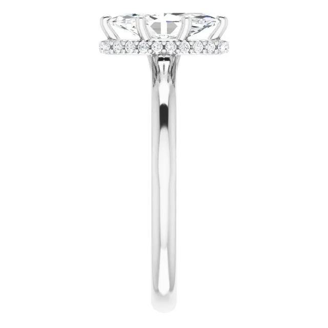 Marquise Diamond Underneath Halo Engagement Ring