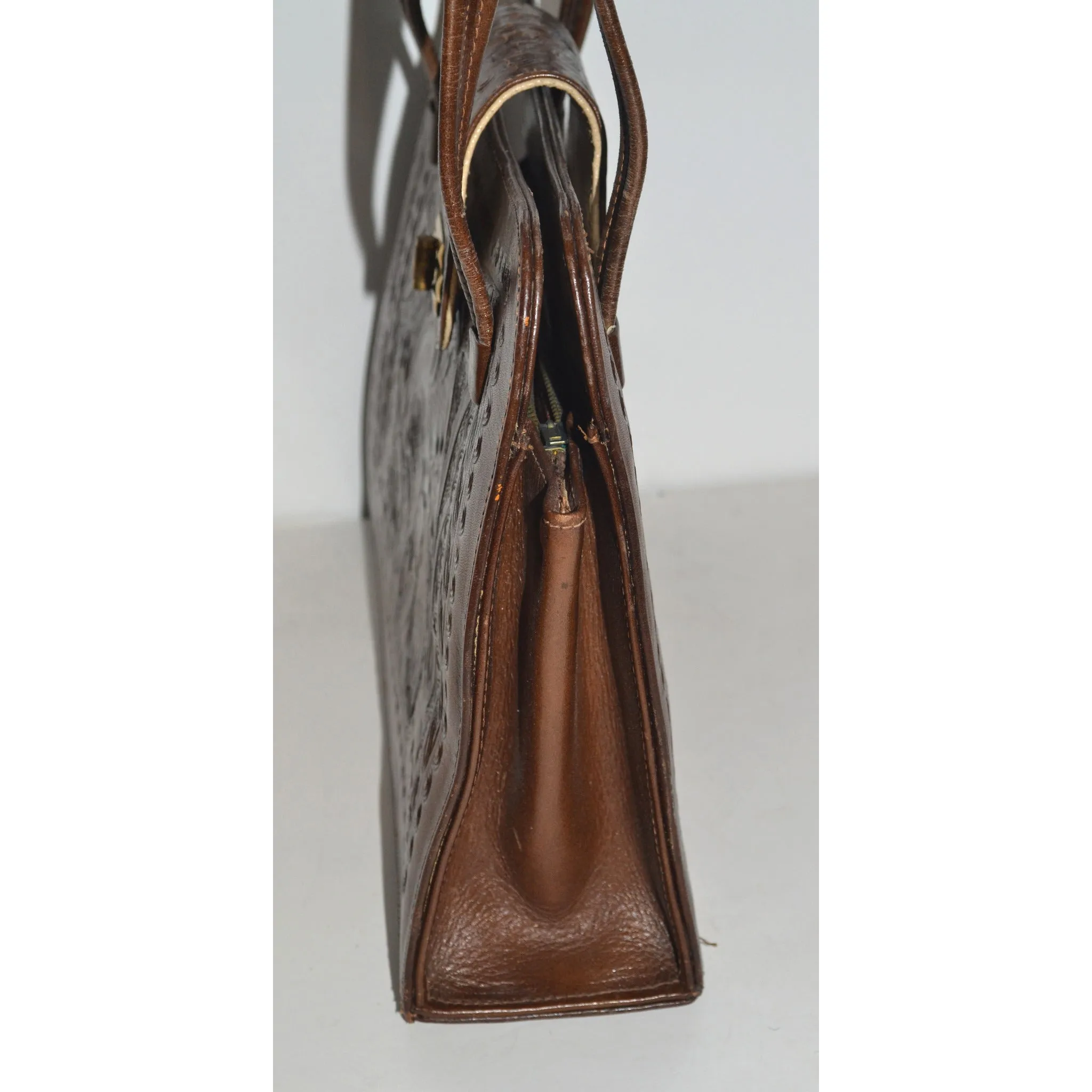 Mexican Brown Tooled Leather Eagle Purse
