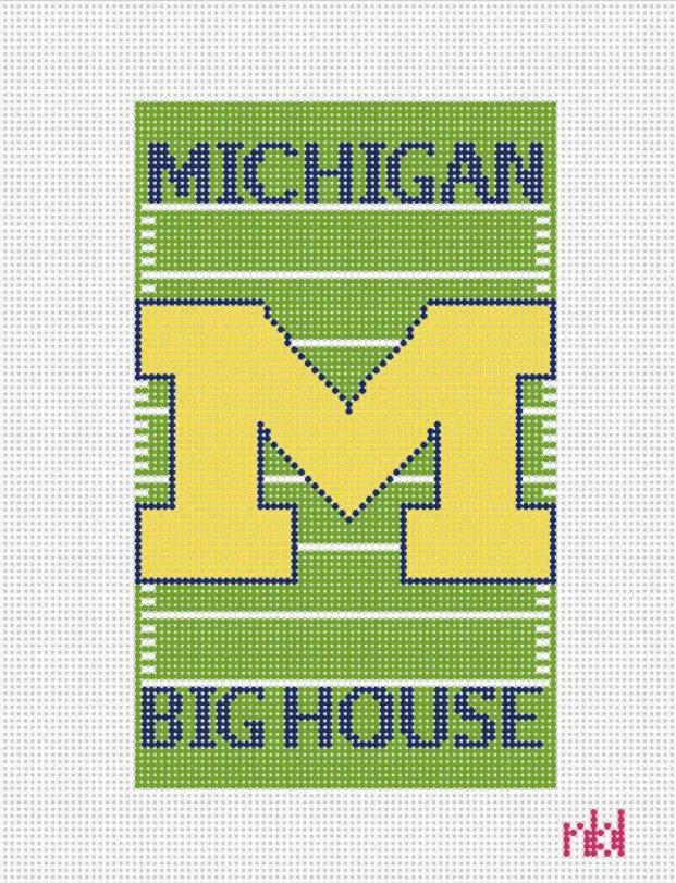 Michigan Football Field Mini Flag Canvas
