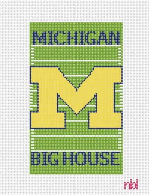 Michigan Football Field Mini Flag Canvas