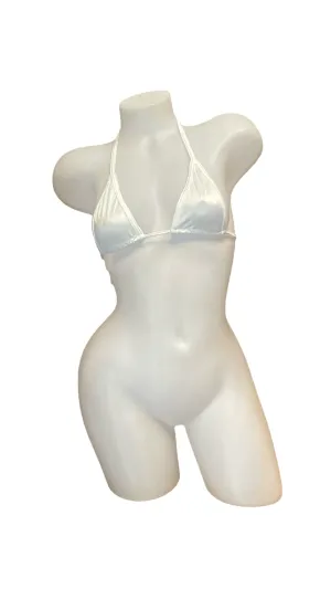 Micro Glossy Tie Triangle Top - White