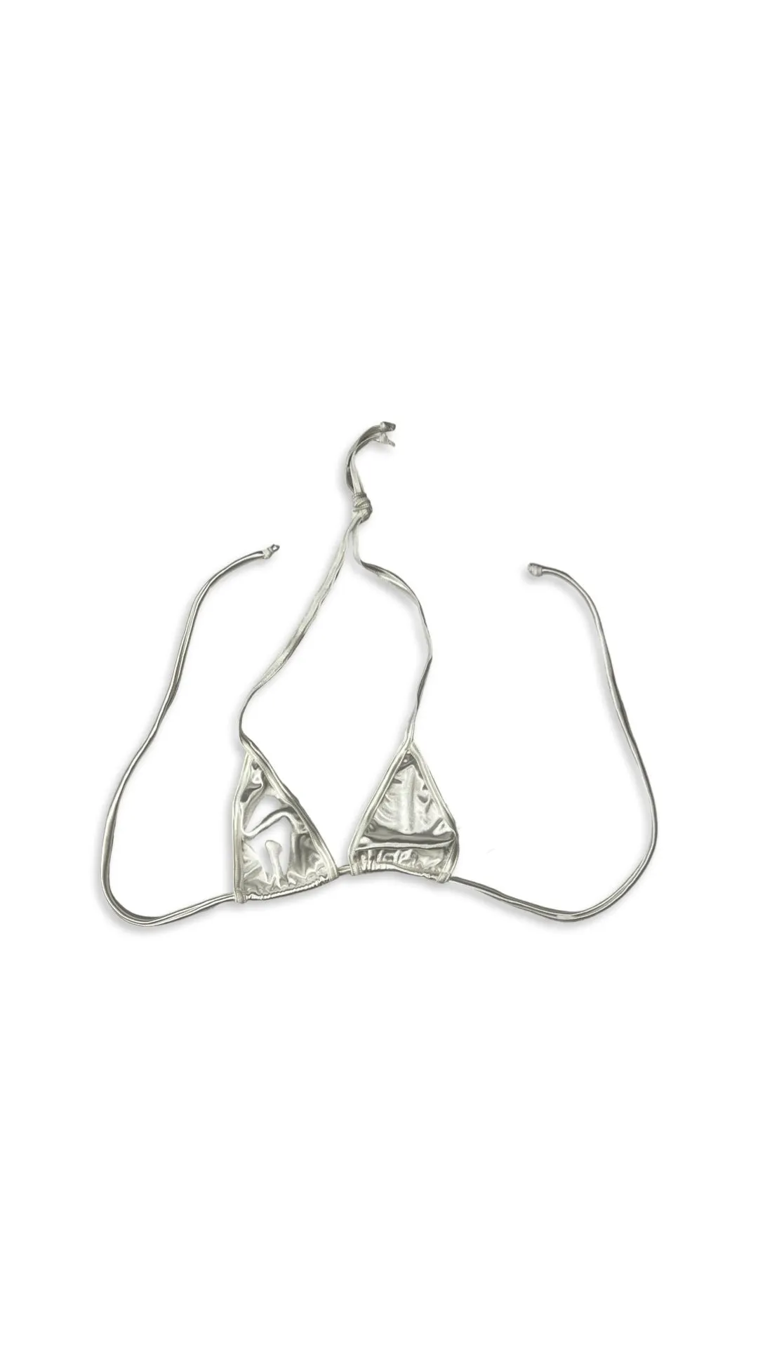 Micro Glossy Tie Triangle Top - White