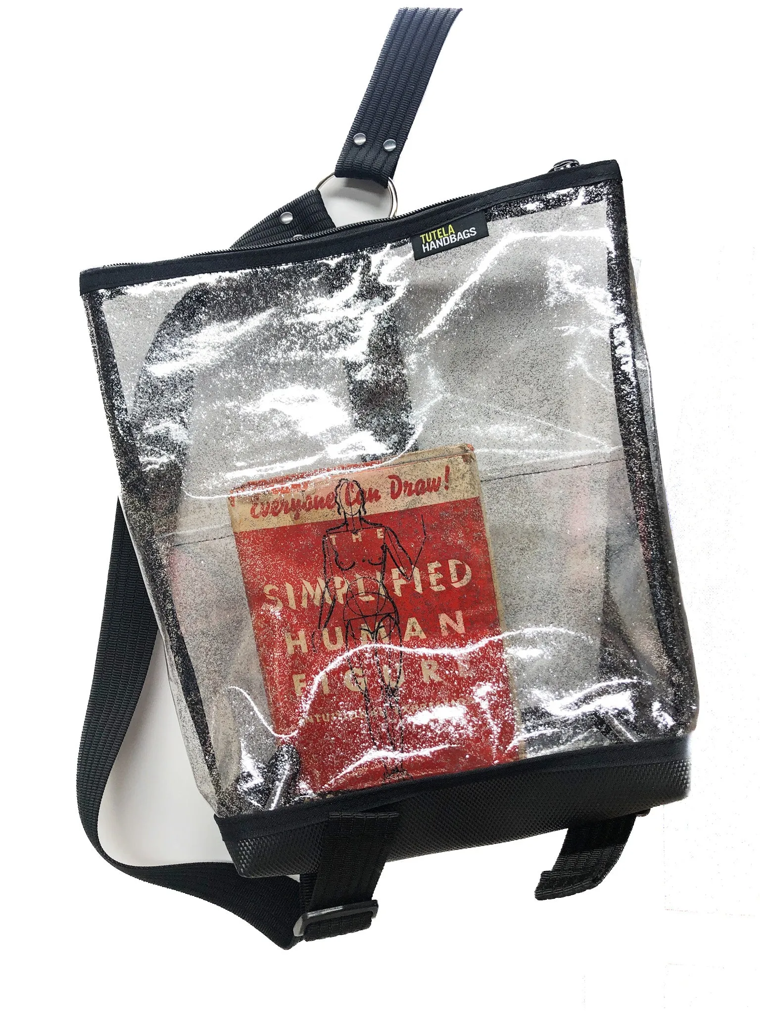 Middle Backpack in transparent sparkle
