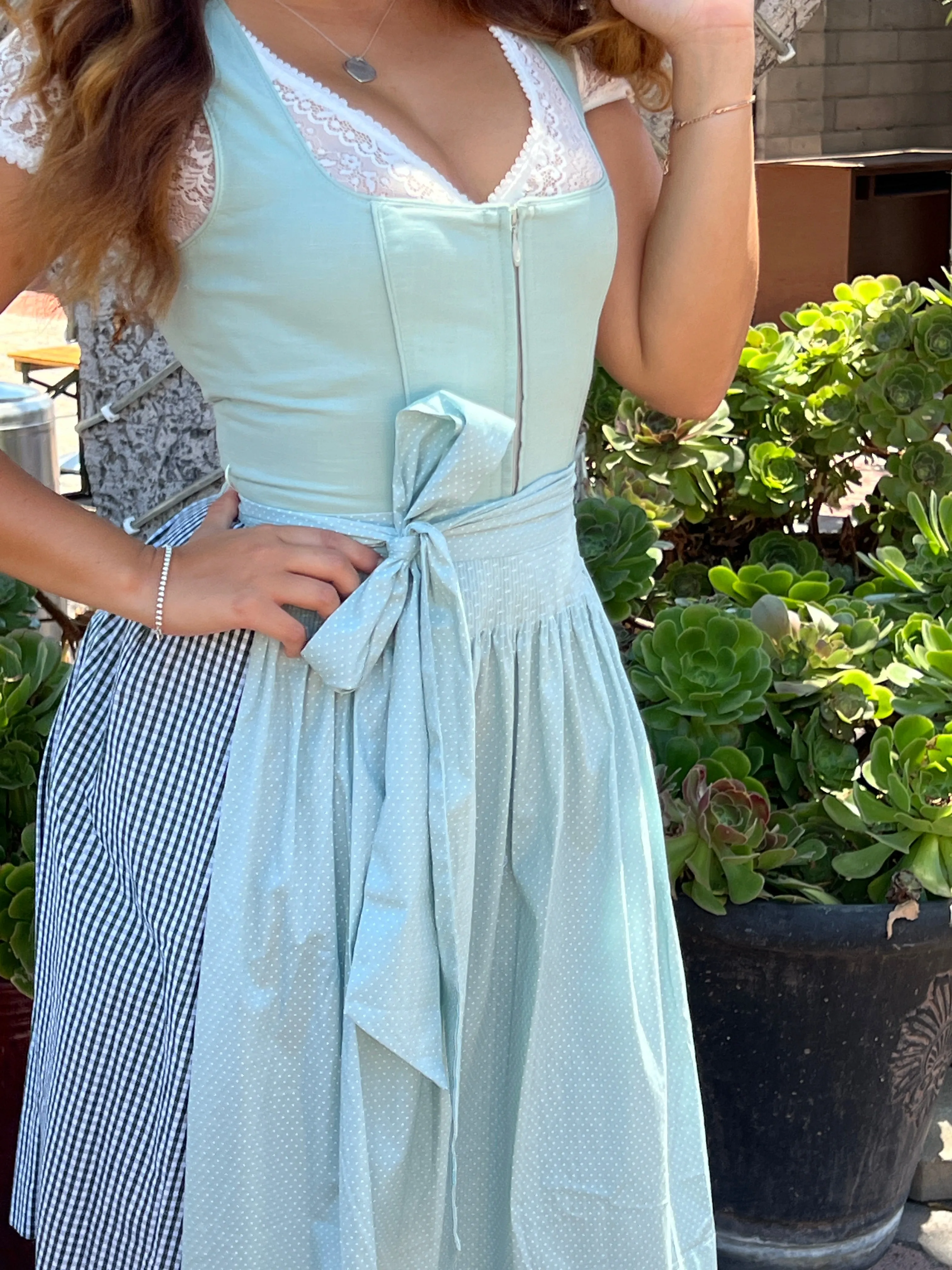 Midi Dirndl 2pcs. 50cm "Lyvia" sage (34-38)