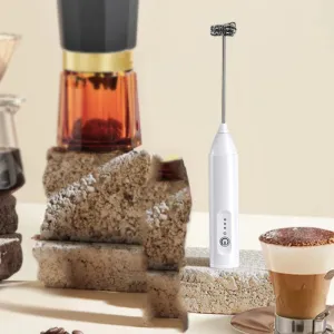 MINI Milk Frother USB Rechargeable 3-Speed Foam Maker Coffee Frappe Whisk Mixer Electric Handle Blender Egg Beater Mixer