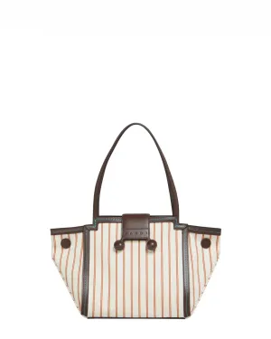 Mini Riviera Striped Shoulder Bag in Red and White