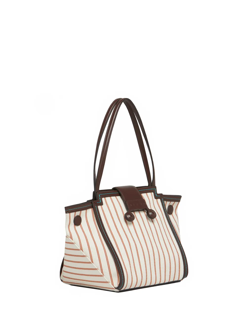 Mini Riviera Striped Shoulder Bag in Red and White