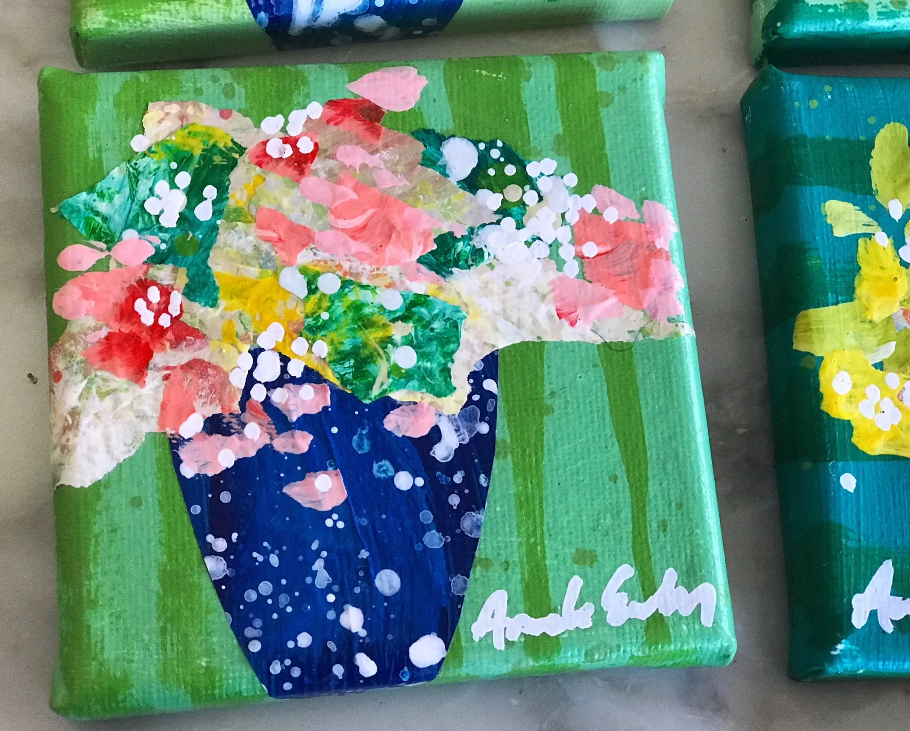 Miniature Original Floral Paintings
