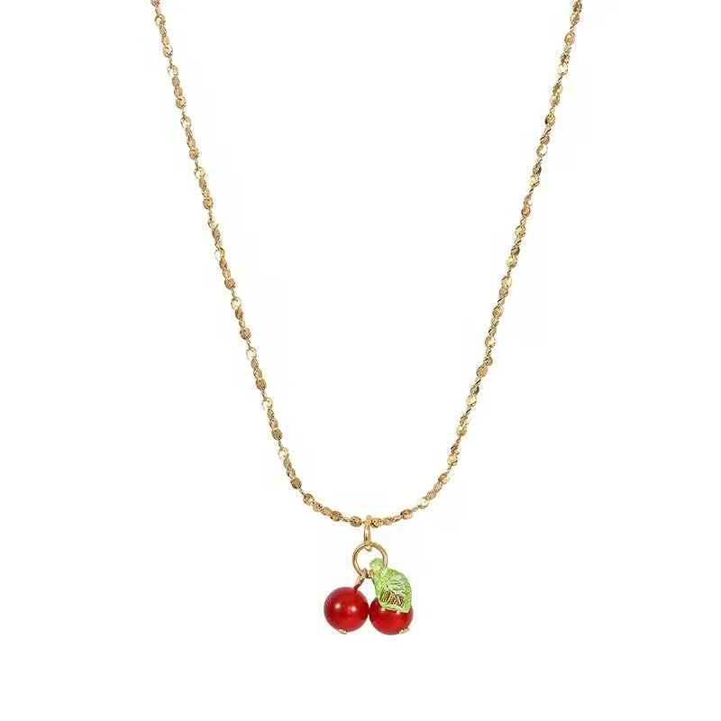 Minimalist Lovely Cute Cherry Fruit Necklace