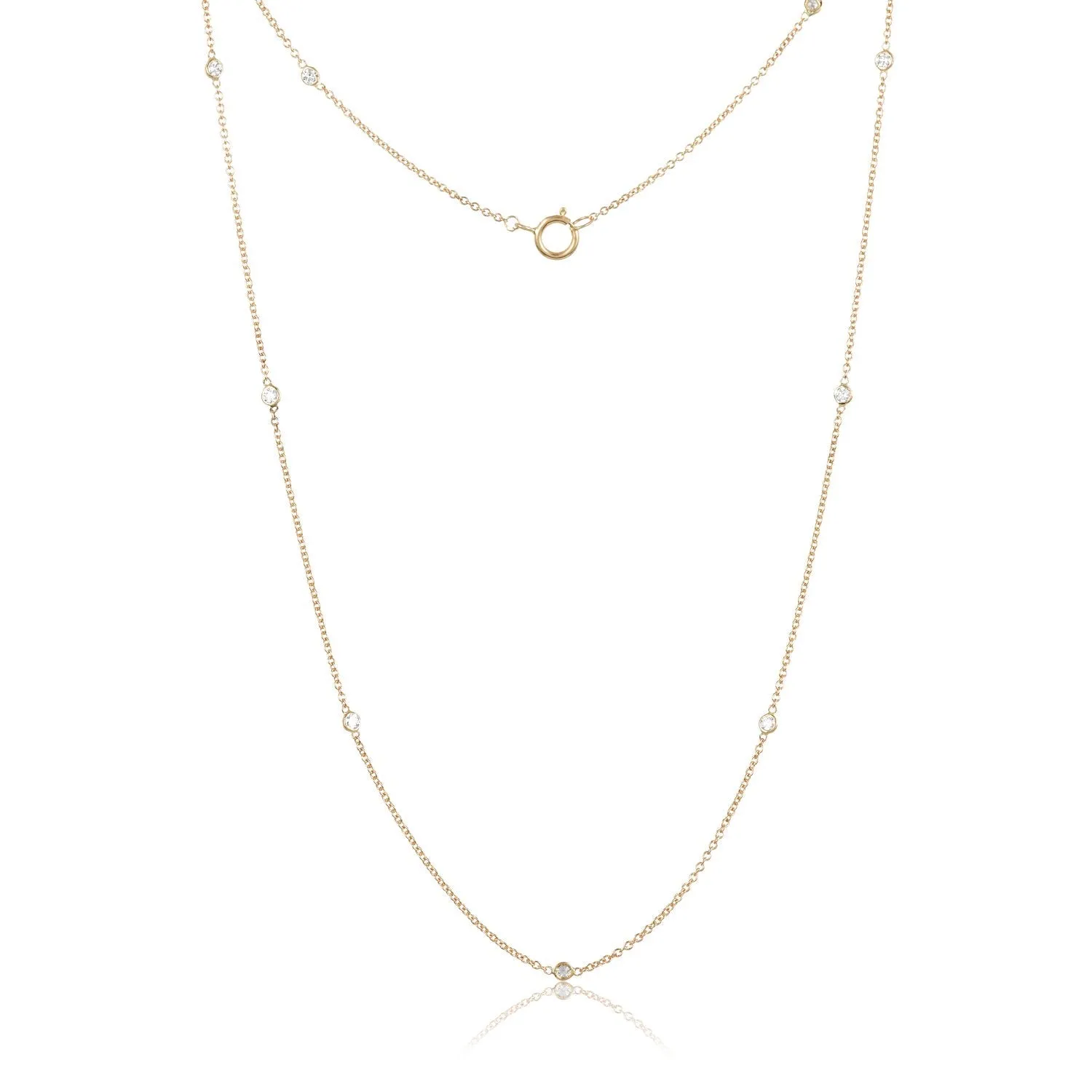 Moissanite By The Yard Necklace In 14K