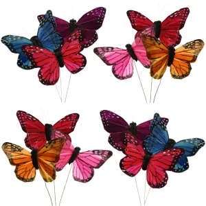 Monarch Butterfly Floral Accents, 4-1/2-Inch, 12-Piece - Assorted Colors