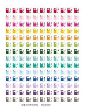 Monthly Planner Stickers Gas Pump Stickers Planner Labels Compatible with Erin Condren Vertical Life Planner