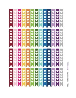 Monthly Planner Stickers Heart Rainbow Flags Stickers Planner Labels Compatible with Erin Condren Vertical Life Planner