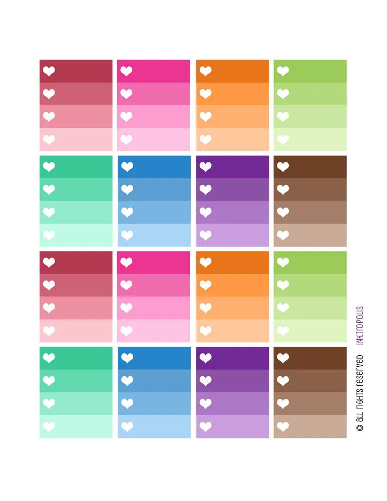 Monthly Planner Stickers Rainbow Ombre Checklist Stickers Planner Labels Compatible with Erin Condren Vertical Life Planner