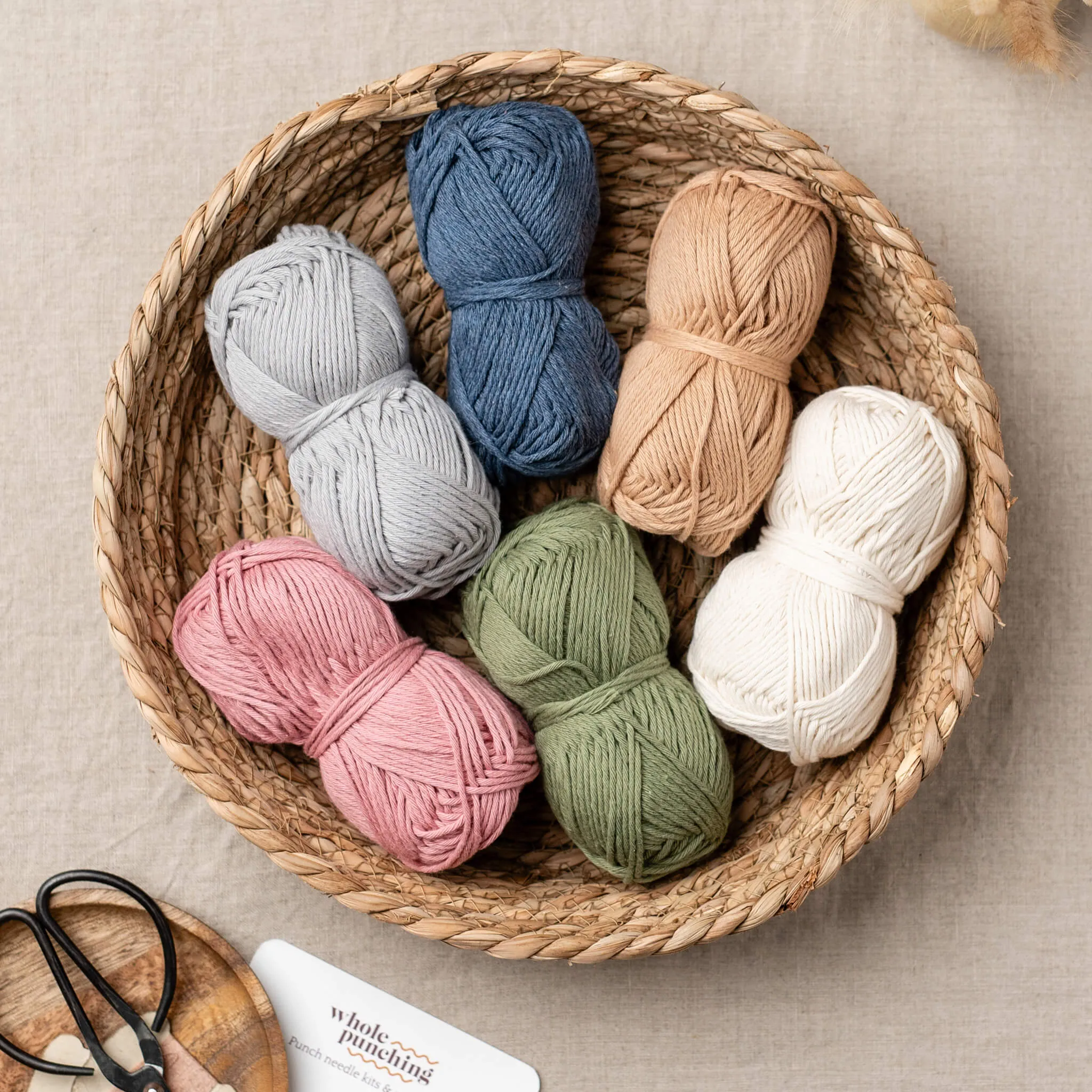 Muted - 100% cotton aran yarn palette (300g)
