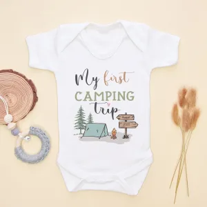 My First Camping Trip Custom Date Baby Bodysuit