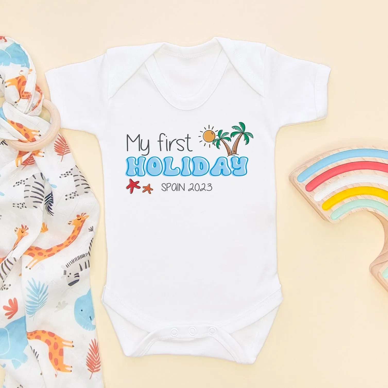 My First Holiday Personalised Baby Bodysuit