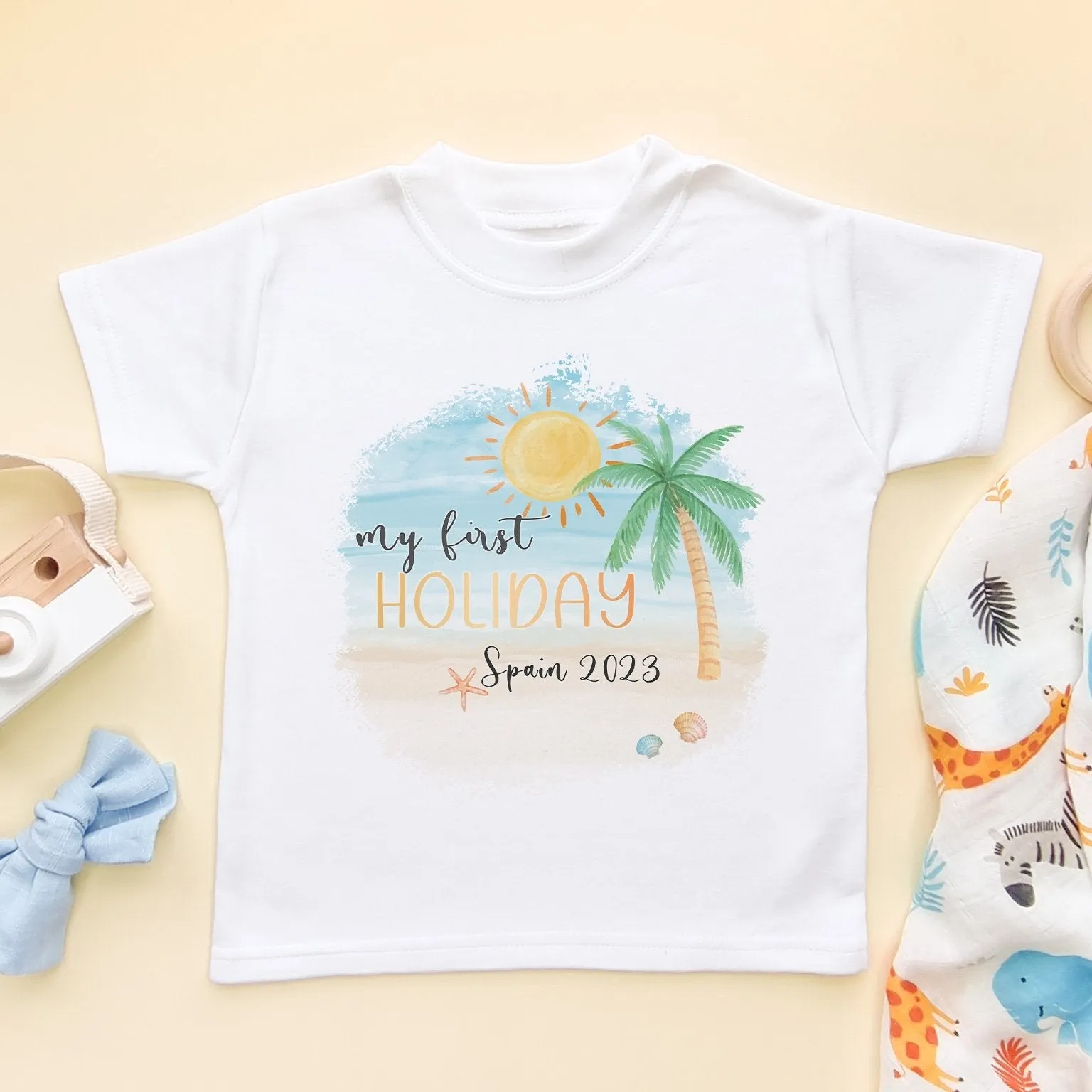 My First Holiday Personalised Toddler & Kids T Shirt