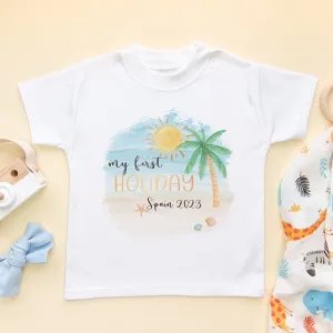 My First Holiday Personalised Toddler & Kids T Shirt