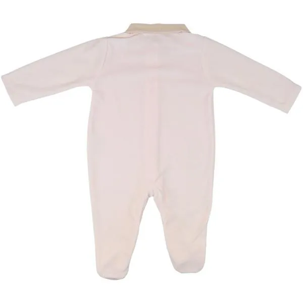 Nanan Heart Design Pink Velour Babygrow